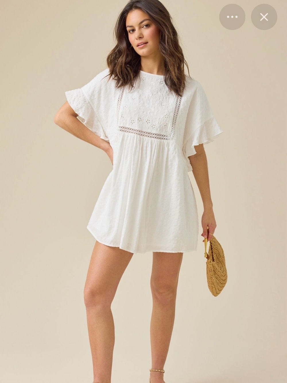 Altar’d State White Eyelet Mini Dress